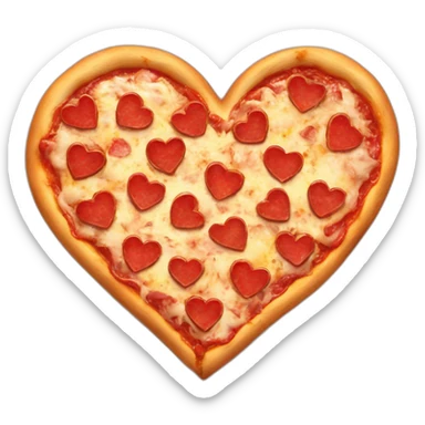 heart pizza sticker