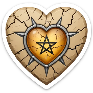 beige heart satanic sticker