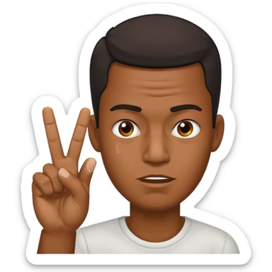 black dude throwing up middle finger sticker