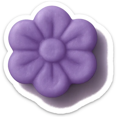 Change the candy color to purple, keep it flower-shaped, centered, transparent background, no other elements. The style should be consistent with the original image's look. sticker