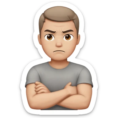 @Layla!: arms crossed holding neck angry guy sticker