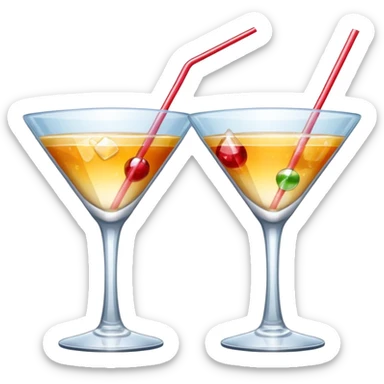 cocktail glasses sticker