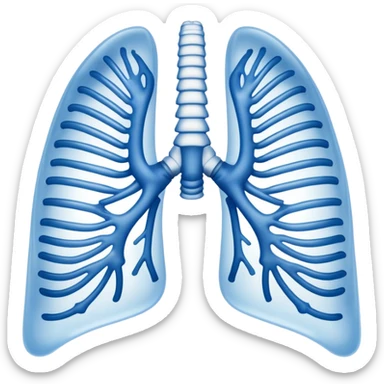 ribs that is in an xray format make it blue and white blue backround and white ribs  sticker