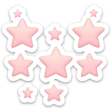 Three small pink , five-pointed stars grouped together. The stars have a slightly elongated shape, giving them a twinkling effect. They vary in size, with the largest star in the center and two smaller stars on either side.  sticker