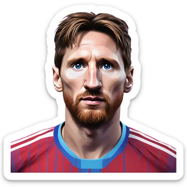 Synthwave Messi in Soviet pixel style, oil paint, epic eyes, intricate lips, exquisite pose, beautiful, desirable, logical, Midsommar  sticker