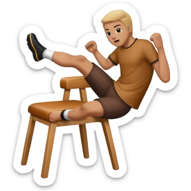 Chair getting kicked sticker