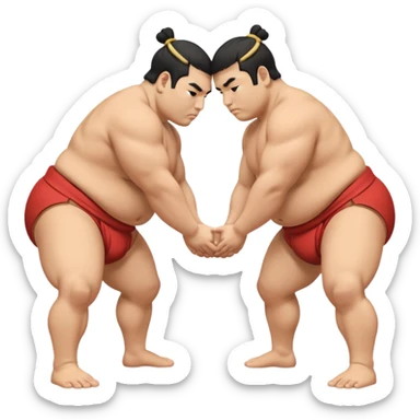 Two sumo wrestlers bowing to each other sticker