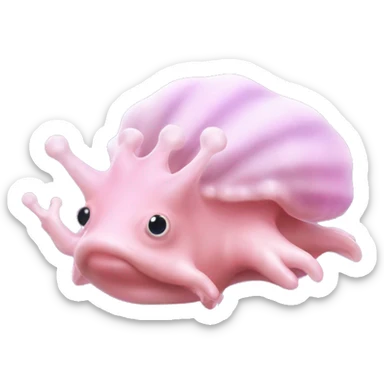 Ethereal baby pink sea slug sticker