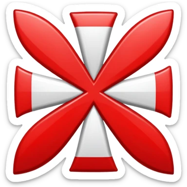 A simple scarlet-red cross with clean, symmetrical lines. Bold and minimal sticker