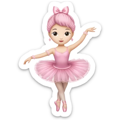 Make a pink cup of coffee dressed as a ballet dancer  sticker