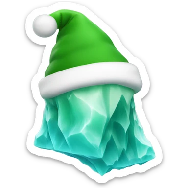 Green iceberg with Santa hat sticker