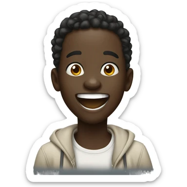 African boy laughing out loud sticker