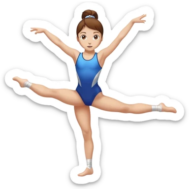 White girl with brownhair, gymnast doing a frontwalkover sticker