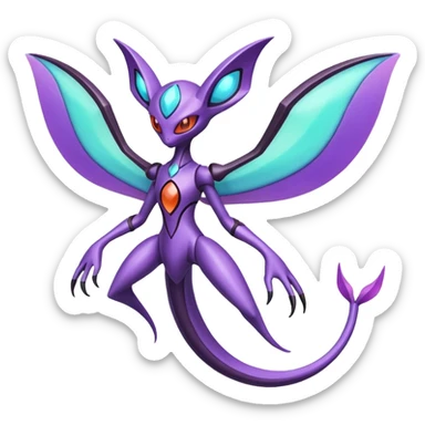 Deoxys-Lunala-Noivern-Fakémon-hybrid-creature (full body)  sticker