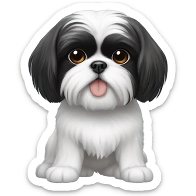 Black and white Shih tzu sticker