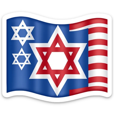 United States flag with a swastika symbol and star of david symbol on the flag sticker