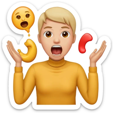 Holding neck screaming emoji sticker