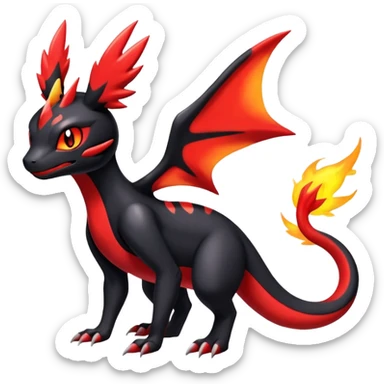 Cute Shiny Guilmon-Quilava-Salandit-Umbreon-Fakémon-hybrid-creature (full body)  sticker
