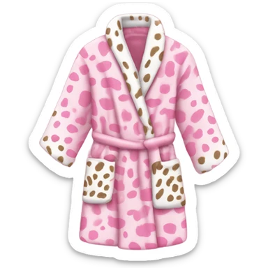 Pink robe with white Cheetah print ￼￼ sticker