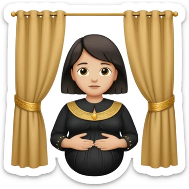 🫃 but with parted middle hair (curtains)  pregnant and in a roman collar  sticker