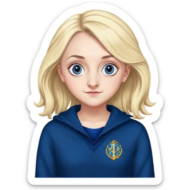 Evanna Lynch is Luna Lovegood in harry potter, wear dark blue sweater sticker
