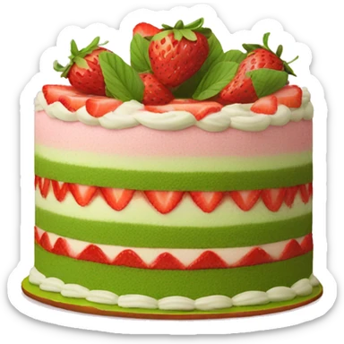 matcha strawberry cake sticker