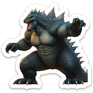 Godzilla fart lazer sticker
