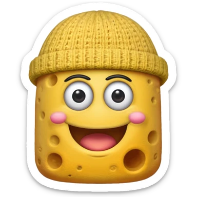 Bob esponja con un el gorro del crustáceo cascarudo sticker