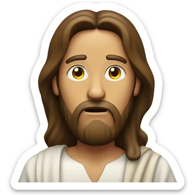 jesus with a confused face and three question marks above his head sticker