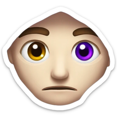 a very powerful male eye with a deep violet iris showing serious emotion like Link from the legend of zelda and a pure white sclera sticker
