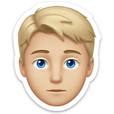 Caucasian boy with dirty blonde hair with blue eyes sticker