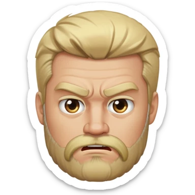 angry man with blonde hair and beard sticker