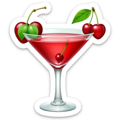 cherry martini with foam sticker