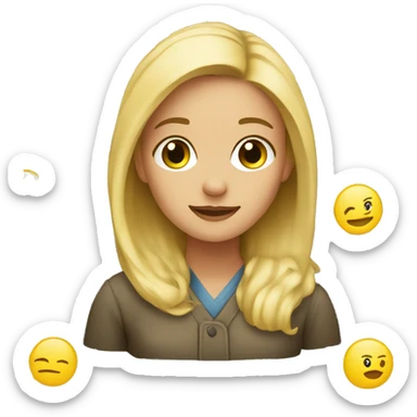 Studying blonde girl sticker