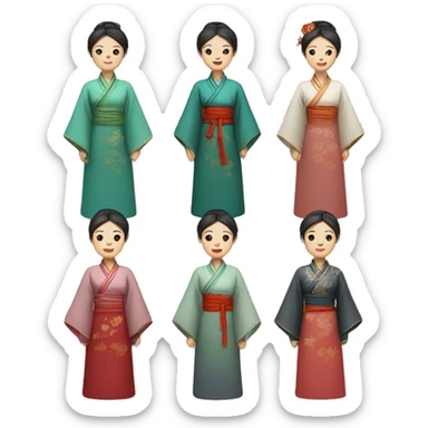 Chinese lady wear Chinese traditional clothes sticker