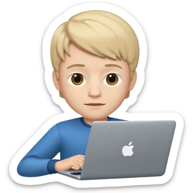 memoji boy iphone characters memoji with Laptop and a transparent background sticker