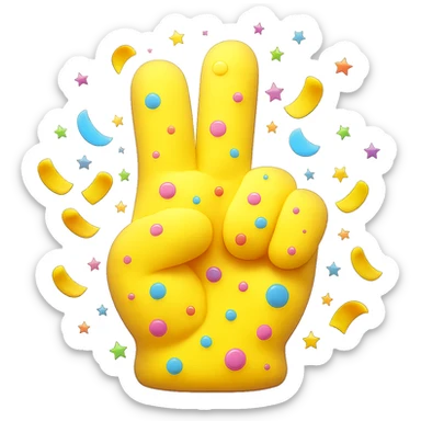 Make the foam finger look more puffy and soft in the style of emoji. Keep the transparent background. sticker