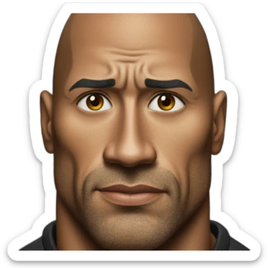 The rock raising his eyebrow sticker