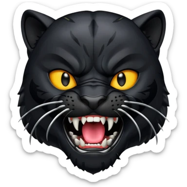 Pantera nera che apre la bocca emoji sticker
