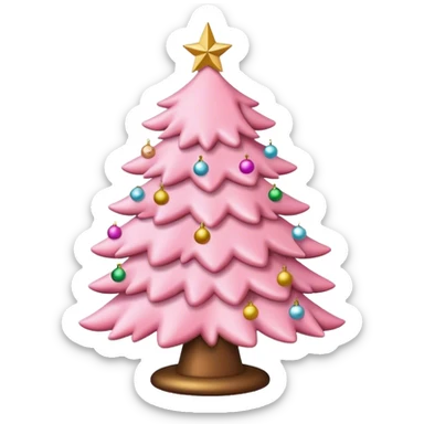 baby pink christmas tree sticker
