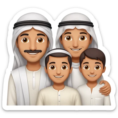 Arab guy with his family sticker