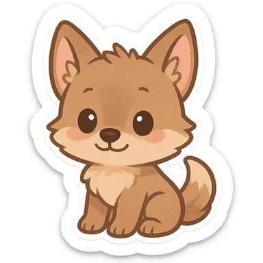 baby coyote sticker