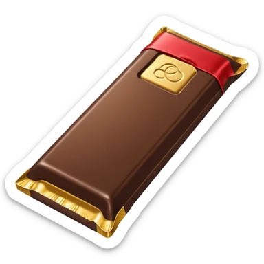 Chocolate Bar, in Half of a Gold Wrapper sticker