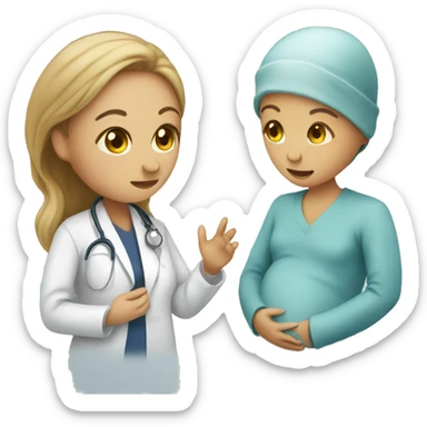 pregnant girl talking with doctor sticker