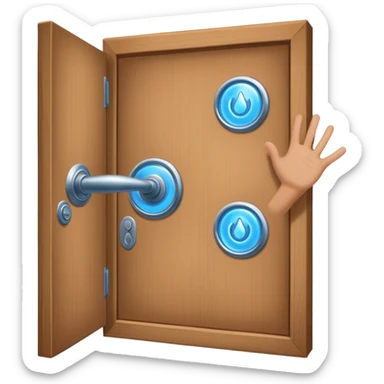 A closed door with a hand knocking on it. Because success isn’t about waiting—it’s about knocking until someone answers.blue power magic on knocking sticker