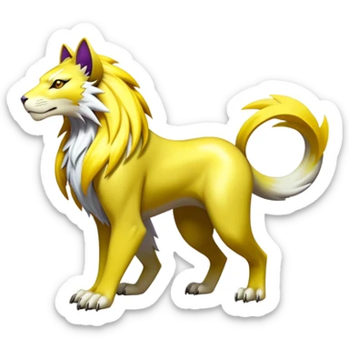 Shiny Elemental Exotic Raikou-Persian-Delcatty-Pokémon-Fakémon-hybrid-creature (full body) sticker
