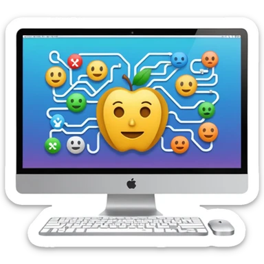 AI webflow on a computer - really complicated sticker