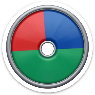 Emoji drapeau moitié à la verticale bleu en haut vert en bas avec une roue rouge au millieu  roue en plein millieu du drapeau sticker