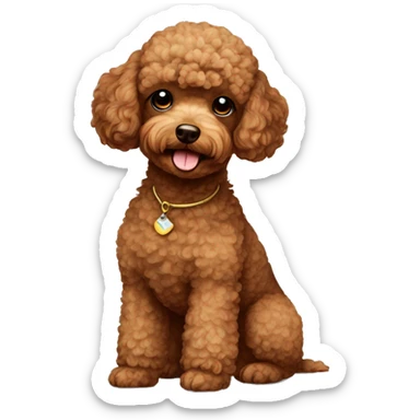 Toy poodle brown sticker