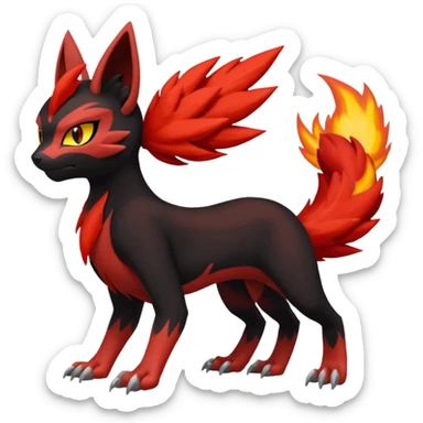 Meloetta-Litten-Guilmon-Darkrai-Pokémon-Fakémon-fusion-hybrid-creature sticker